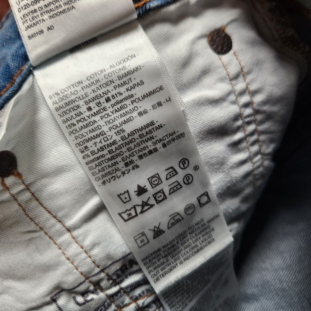 Levis 511 Strong Mens size 36x30 Checkered Print Denim Jeans 5 Pocket - Picture 11 of 12